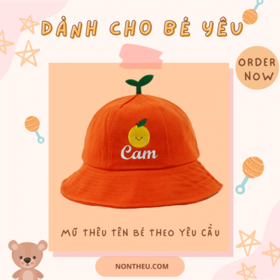 mũ mầm cây thêu theo yêu cầu